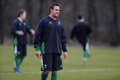 04.02.10 - Wales Rugby Training -  Lee Byrne during training. 