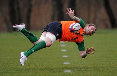 04.02.10 - Wales Rugby Training -  Alun Wyn Jones during training. 