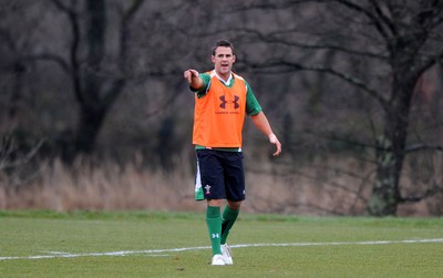 04.02.10 - Wales Rugby Training -  Lee Byrne during training. 