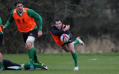 04.02.10 - Wales Rugby Training -  Gareth Cooper during training. 