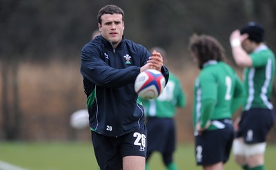 04.02.10 - Wales Rugby Training -  Jamie Roberts during training. 