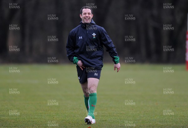 04.02.10 - Wales Rugby Training -  Gareth Cooper during training. 