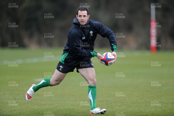 04.02.10 - Wales Rugby Training -  Gareth Cooper during training. 