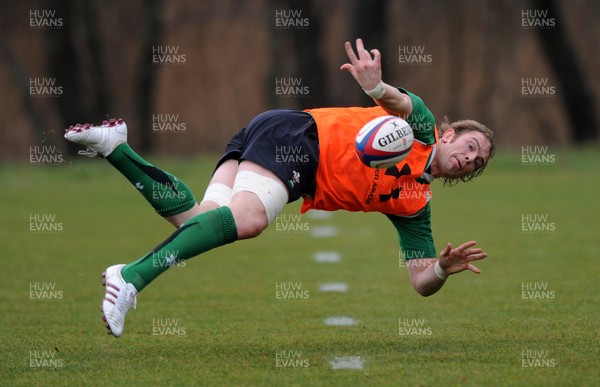04.02.10 - Wales Rugby Training -  Alun Wyn Jones during training. 