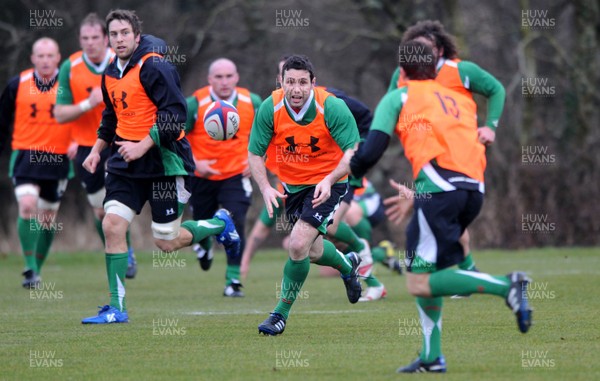 04.02.10 - Wales Rugby Training -  Stephen Jones during training. 
