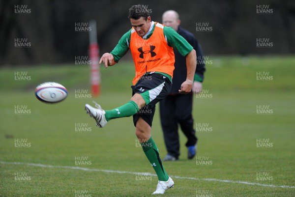 04.02.10 - Wales Rugby Training -  Lee Byrne during training. 
