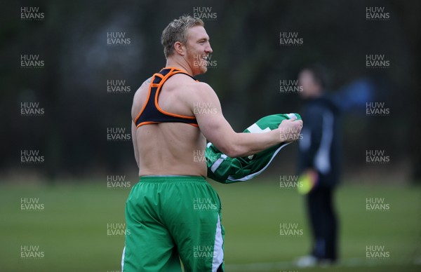 04.02.10 - Wales Rugby Training -  Andy Powell during training. 