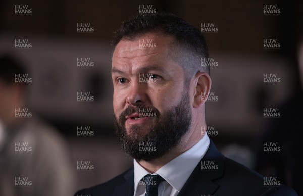 220120 - 2020 Guinness Six Nations Launch - Ireland head coach Andy Farrell during the 2020 Guinness Six Nations Launch at Tobacco Dock, London