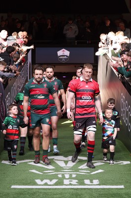 190426 - Aberavon Quins v Clwb Rygbi Cymry Caerdydd, Mens Division 2 Cup - The teams walk out at the Principality Stadium