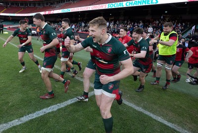 190426 - Aberavon Quins v Clwb Rygbi Cymry Caerdydd, Mens Division 2 Cup - Clwb Rygbi Cymry Caerdydd celebrate the win
