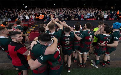 190426 - Aberavon Quins v Clwb Rygbi Cymry Caerdydd, Mens Division 2 Cup - Clwb Rygbi Cymry Caerdydd celebrate the win