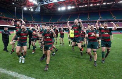 190426 - Aberavon Quins v Clwb Rygbi Cymry Caerdydd, Mens Division 2 Cup - Clwb Rygbi Cymry Caerdydd celebrate the win
