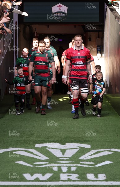 190426 - Aberavon Quins v Clwb Rygbi Cymry Caerdydd, Mens Division 2 Cup - The teams walk out at the Principality Stadium