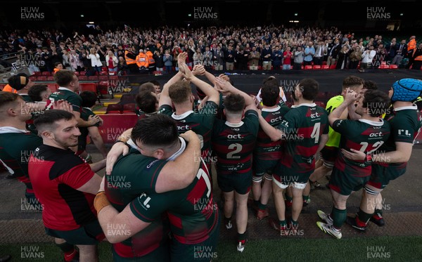 190426 - Aberavon Quins v Clwb Rygbi Cymry Caerdydd, Mens Division 2 Cup - Clwb Rygbi Cymry Caerdydd celebrate the win