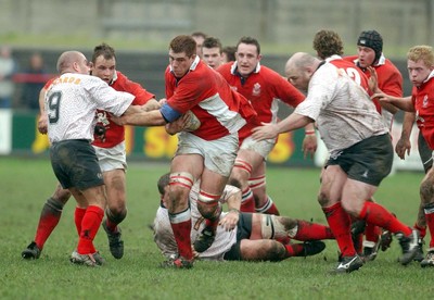 030104 - Aberavon v Llanelli Llanelli's Bryn Griffiths tries to find a gap  