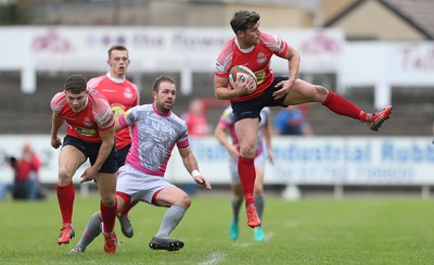 081016 - Aberavon v Llanelli - Principality Premiership - Dion Jones of Llanelli catches the high ball