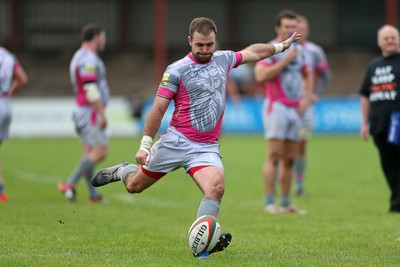 081016 - Aberavon v Llanelli - Principality Premiership - James Garland of Aberavon kicks the conversion