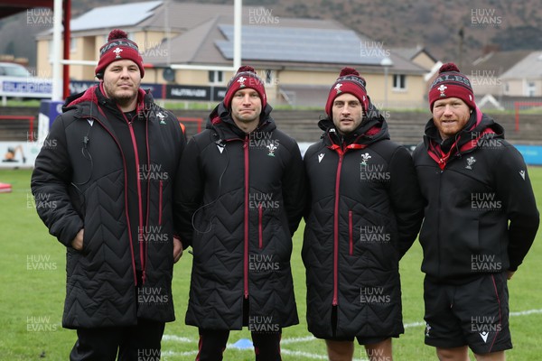 130124 - Aberavon v Wales U20 - Under 20s Coaching team Sam Hobbs (Forwards), Richard Whiffin (Head Coach), Richie Pugh (Set Piece Coach) and Scott Seddon (Skills Coach)