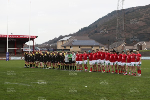 130124 - Aberavon v Wales U20 - Both teams observe a silence for JPR Williams 