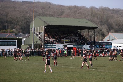 210326 - Abercrave v Dowlais - WRU Division One Semi Final - Fans watch the game