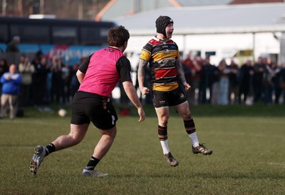 210326 - Abercrave v Dowlais - WRU Division One Semi Final - Steffan Castle Abercrave celebrates the victory