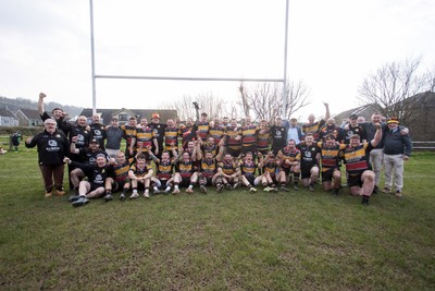 210326 - Abercrave v Dowlais - WRU Division One Semi Final - Abercrave celebrate the win