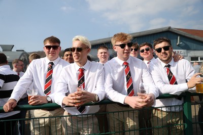 210326 - Abercrave v Dowlais - WRU Division One Semi Final - Fans watch the game