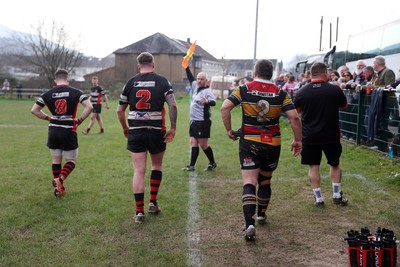 210326 - Abercrave v Dowlais - WRU Division One Semi Final - Hookers on the touch line