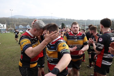 210326 - Abercrave v Dowlais - WRU Division One Semi Final - Abercrave celebrate the win
