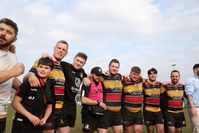 210326 - Abercrave v Dowlais - WRU Division One Semi Final - Abercrave team huddle