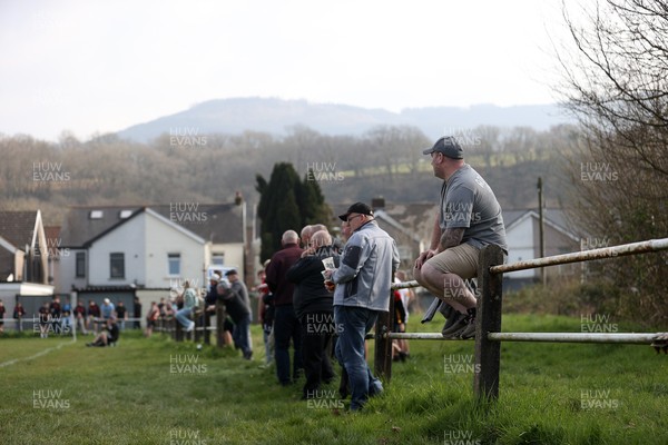 210326 - Abercrave v Dowlais - WRU Division One Semi Final - Fans watch the game