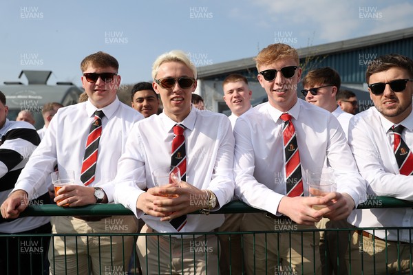 210326 - Abercrave v Dowlais - WRU Division One Semi Final - Fans watch the game
