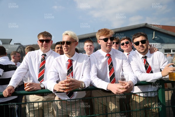 210326 - Abercrave v Dowlais - WRU Division One Semi Final - Fans watch the game