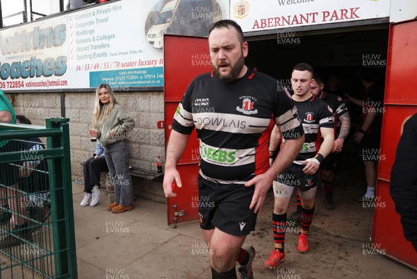 210326 - Abercrave v Dowlais - WRU Division One Semi Final - Teams walk out