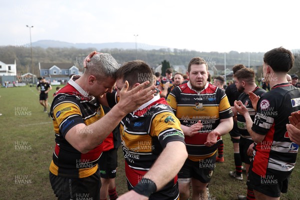 210326 - Abercrave v Dowlais - WRU Division One Semi Final - Abercrave celebrate the win