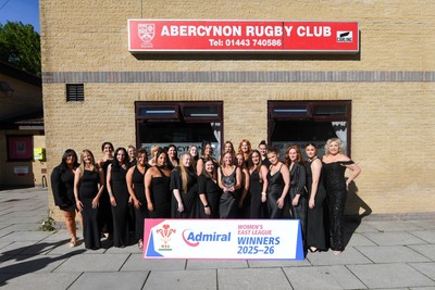 130626 - Abercynon League Presentation - Abercynon players celebrate with the trophy