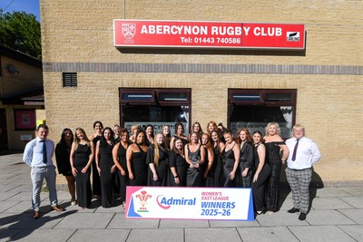 130626 - Abercynon League Presentation - Abercynon players celebrate with the trophy