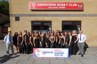 130626 - Abercynon League Presentation - Abercynon players celebrate with the trophy
