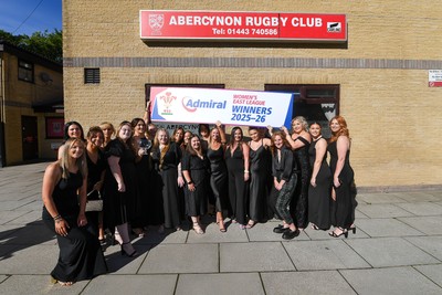 130626 - Abercynon League Presentation - Abercynon players celebrate with the trophy