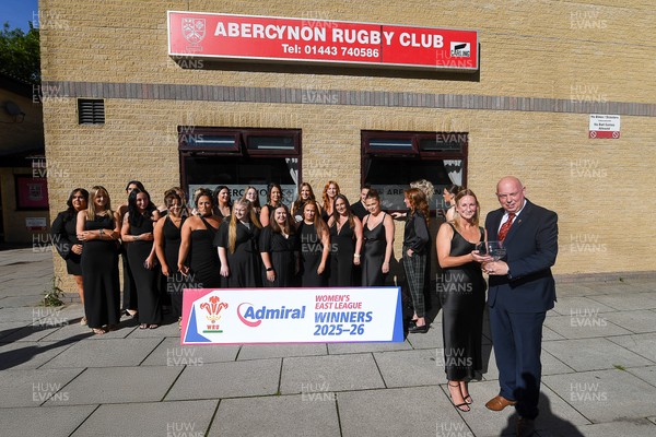 130626 - Abercynon League Presentation - WRU rep Roy Wilkinson presents the trophy to Abercynon captain