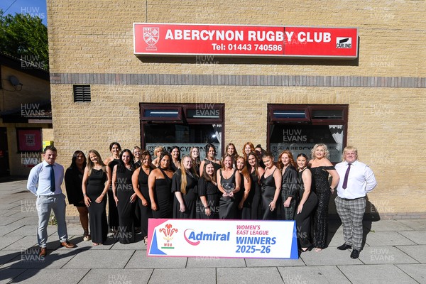 130626 - Abercynon League Presentation - Abercynon players celebrate with the trophy