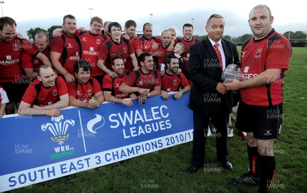 10.05.11 - Abercynon Receive SWALEC League 3 South East Trophy - Abercynon captain receives the SWALEC League 3 South East winners trophy from Ray Wilton of the WRU. 