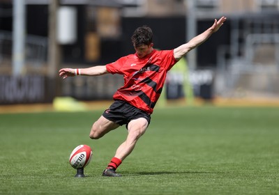 050525 - Abercynon v Llantrisant - U18 Shield Final - Boys U18s Finals Day - Taine Jones of Abercynon kicks the conversion