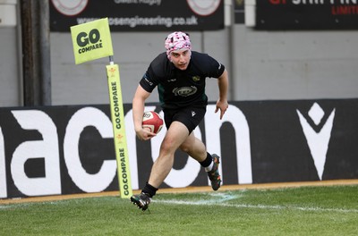 050525 - Abercynon v Llantrisant - U18 Shield Final - Boys U18s Finals Day - Dan Palin of Llantrisant scores a try