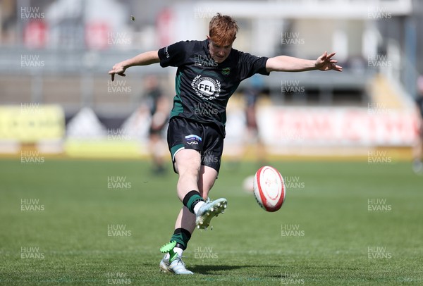 050525 - Abercynon v Llantrisant - U18 Shield Final - Boys U18s Finals Day - Regan Young of Llantrisant kicks the conversion