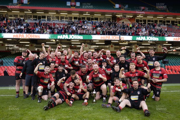 080423 - Aberdare v Morriston, WRU National Division 2 Cup Final - Morriston celebrate winning the WRU National Division 2 Cup Final