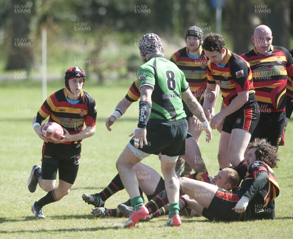 270413 - Abergele v Denbigh, SWALEC League 2 North -Abergele (green) take on Denbigh RFC in the Swalec League 2 North 