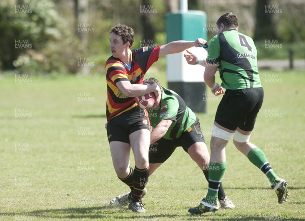 270413 - Abergele v Denbigh, SWALEC League 2 North -Abergele (green) take on Denbigh RFC in the Swalec League 2 North 