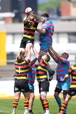 110525 - Aberteifi RFC v Newport Saracens - Mens Division 3 Cup Final - Daf Rotie of Aberteifi wins the line-out