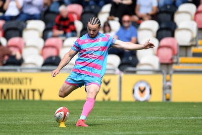 110525 - Aberteifi RFC v Newport Saracens - Mens Division 3 Cup Final - James Raymond of Newport Saracens kicks a penalty
